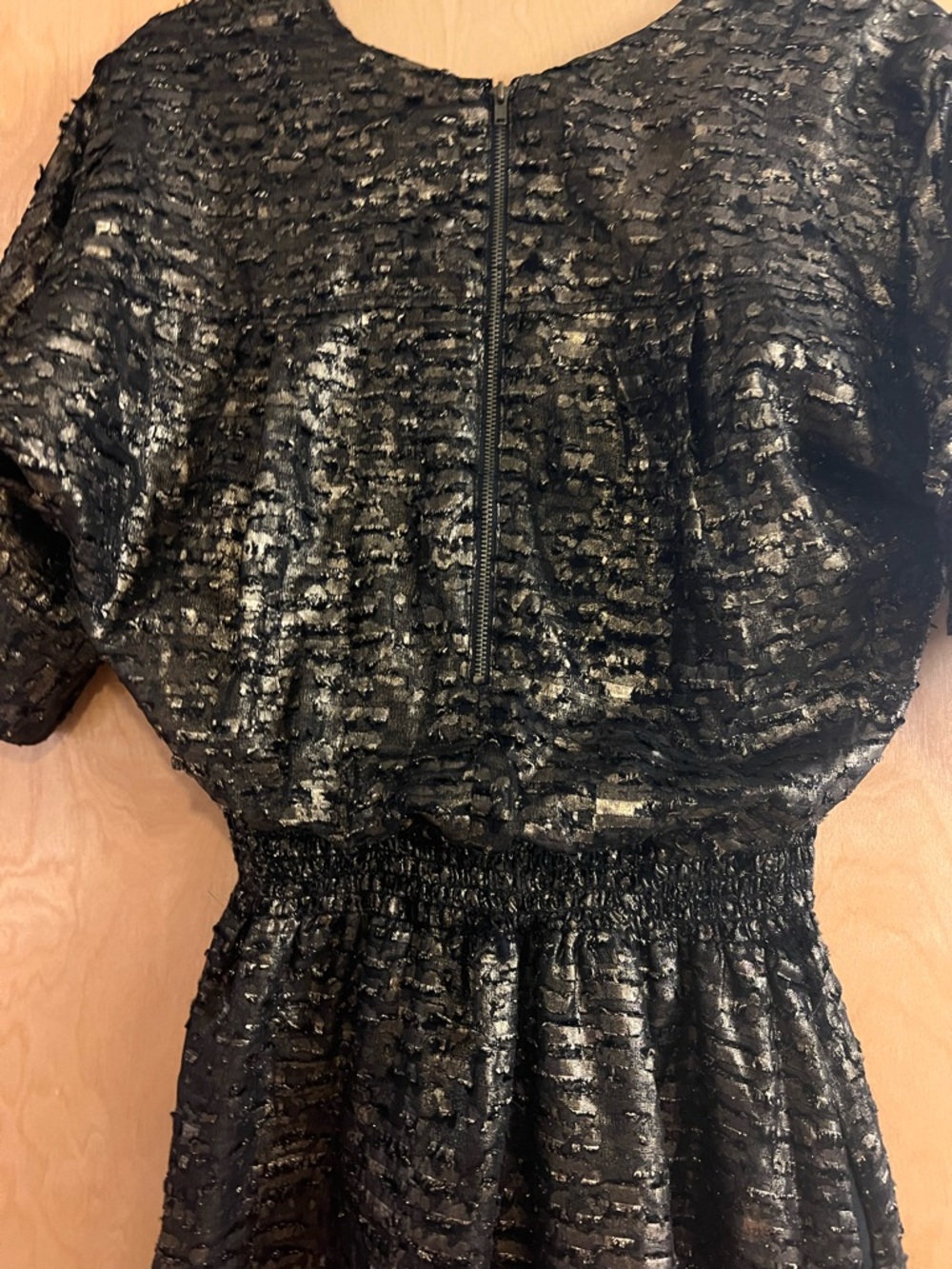 Vintage Mayle Black and Gold Textured Mini Dress sz 6 Excellent Rare Limited - Picture 6 of 9
